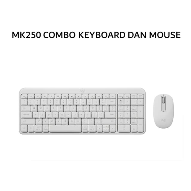 LOGITECH MK250 COMBO KEYBOARD DAN MOUSE WIRELESS WHITE