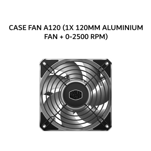 COOLER MASTER CASE FAN A120 (1X 120MM ALUMINIUM FAN + 0-2500 RPM) ALUMINIUM FRAME 6Y