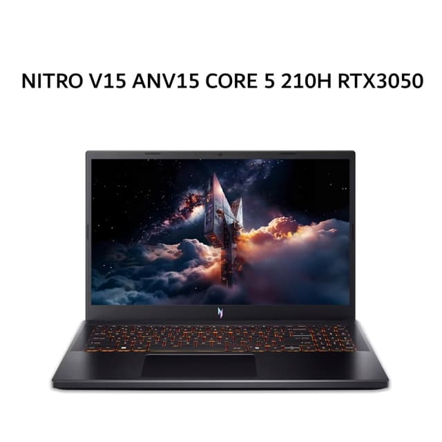 ACER NITRO V 15 CORE I5 210H RTX3050 6GB/ 16GB 512GB W11+OHS+M365B 15.6FHD IPS 180HZ BLK -52.50AQ