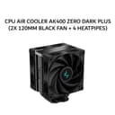 DEEPCOOL CPU AIR COOLER AK400 ZERO DARK PLUS (2X 120MM BLACK FAN + 4 HEATPIPES) BLACK 3Y - Variant 1