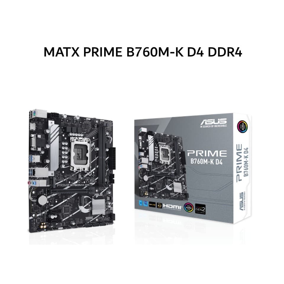 ASUS MOTHERBOARD MATX PRIME B760M-K D4 DDR4 LGA1700 /INTEL 3Y