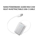 ANKER NANO POWERBANK 10.000 MAH 45W BUILT-IN RETRACTABLE USB-C CABLE A1638 - WHITE - Variant 1