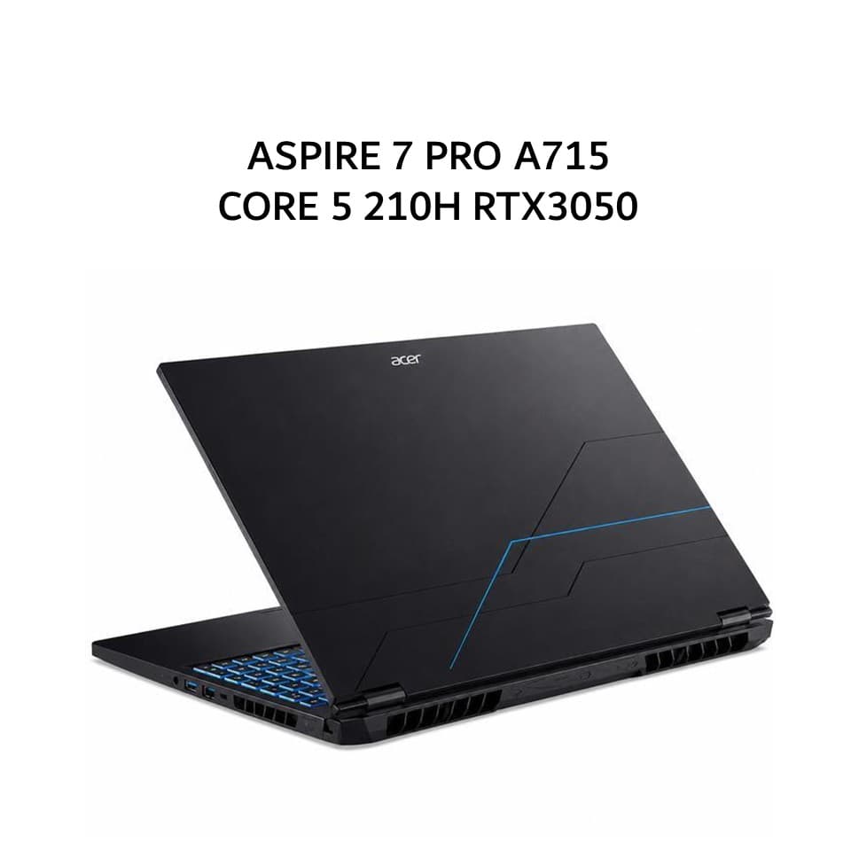 ACER ASPIRE 7 PRO A715 CORE 5 210H RTX3050 4GB/ 16GB 512GB W11+OHS+M365B 15.6FHD 144HZ BLK -59G.593X