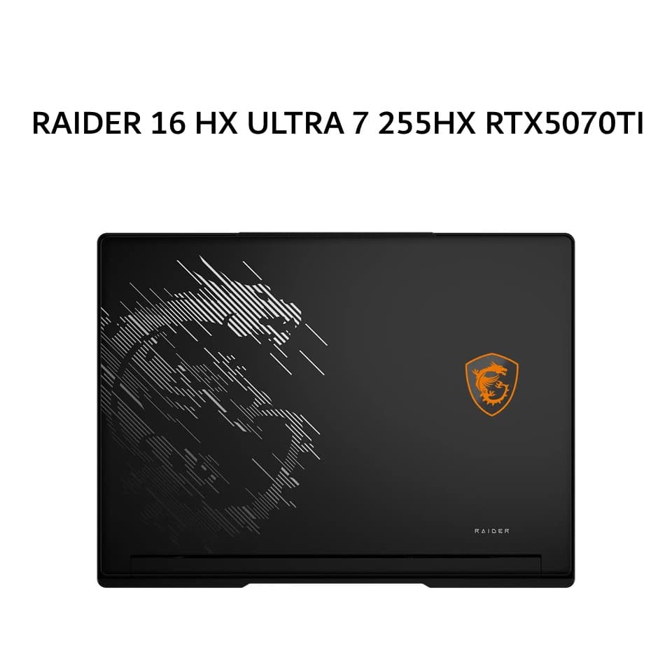 MSI RAIDER 16 HX ULTRA 7 255HX RTX5070TI 12GB/ 16GB 1TB W11 16.0WQHD IPS 240HZ 100DCIP3 24ZRGB 3Y+ADP BLK -B2WH.253