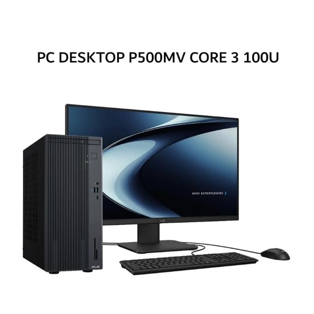 ASUS PC DESKTOP P500MV CORE 3 100U 8GB 512GB W11+OHS 2Y GRY -3850182WS +LED 21.5 + 2Y ONSITE (1YADP)