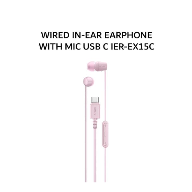 SONY EARPHONE WIRED IN-EAR WITH MIC USB C IER-EX15C - PINK