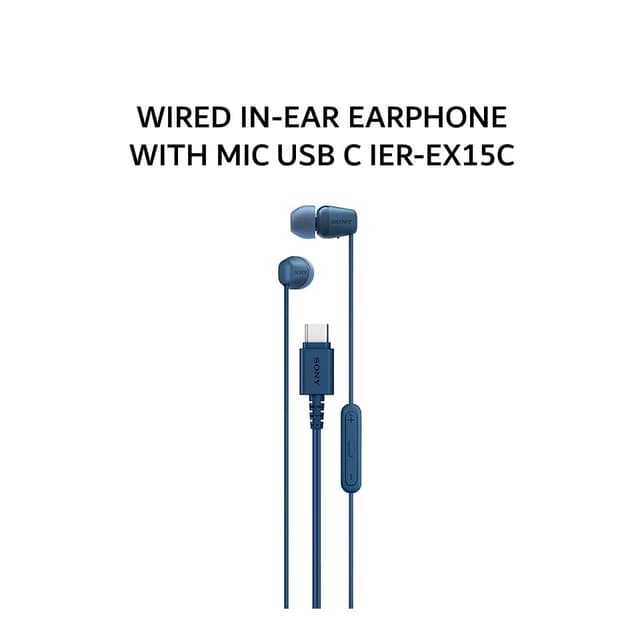 SONY EARPHONE WIRED IN-EAR WITH MIC USB C IER-EX15C - BLUE