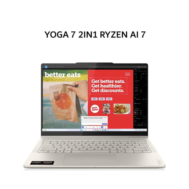 LENOVO YOGA 7 2IN1 RYZEN AI 7 345 16GB 512GB W11+OHS+M365B 14.0 WUXGA OLED PEN 3Y PREM+3ADP SEASHELL -CUID