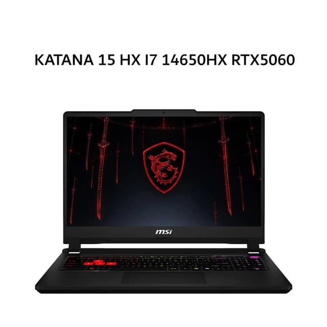 MSI KATANA 15 HX I7 14650HX RTX5060 8GB/ 16GB 512GB W11+OHS 15.6FHD 100SRGB 4ZRGB 2Y+ADP BLK