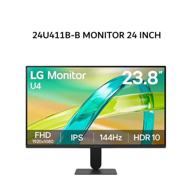 LG MONITOR 24 INCH 24U411B-B IPS FHD 1080P 1MS HDR10 144HZ 4 SIDE BORDERLESS 3Y