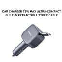 ANKER CAR CHARGER 75W MAX ULTRA-COMPACT WITH BUILT-IN RETRACTABLE TYPE C CABLE - A2738 - Variant 1