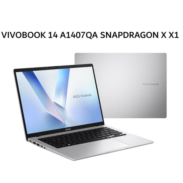 ASUS VIVOBOOK 14 A1407QA SNAPDRAGON X X1 26100 16GB 512GB W11+OHS 14.0WUXGA VIPS SLV -VIPSP153M
