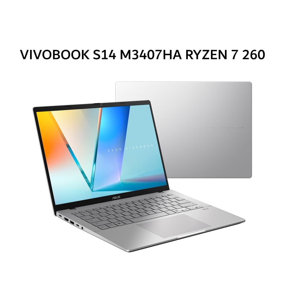 ASUS VIVOBOOK S14 M3407HA RYZEN 7 260 16GB 1TB W11+OHS+M365B 14.0WUXGA SLV -VIPS7112M
