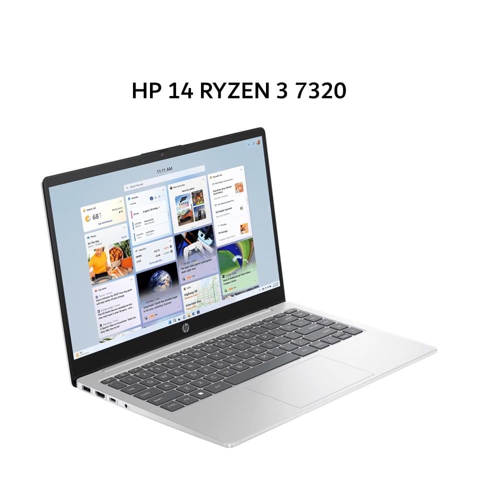 HP 14 RYZEN 3 7320 8GB 512GB W11+OHS+M365B 14.0FHD IPS BLIT COPILOT SLV -EM0320AU