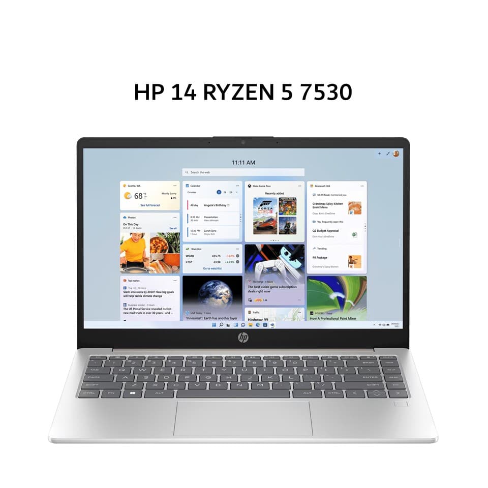 HP 14 RYZEN 5 7530 8GB 512GB W11+OHS+M365B 14.0FHD IPS BLIT 2Y GLD -EM0531AU