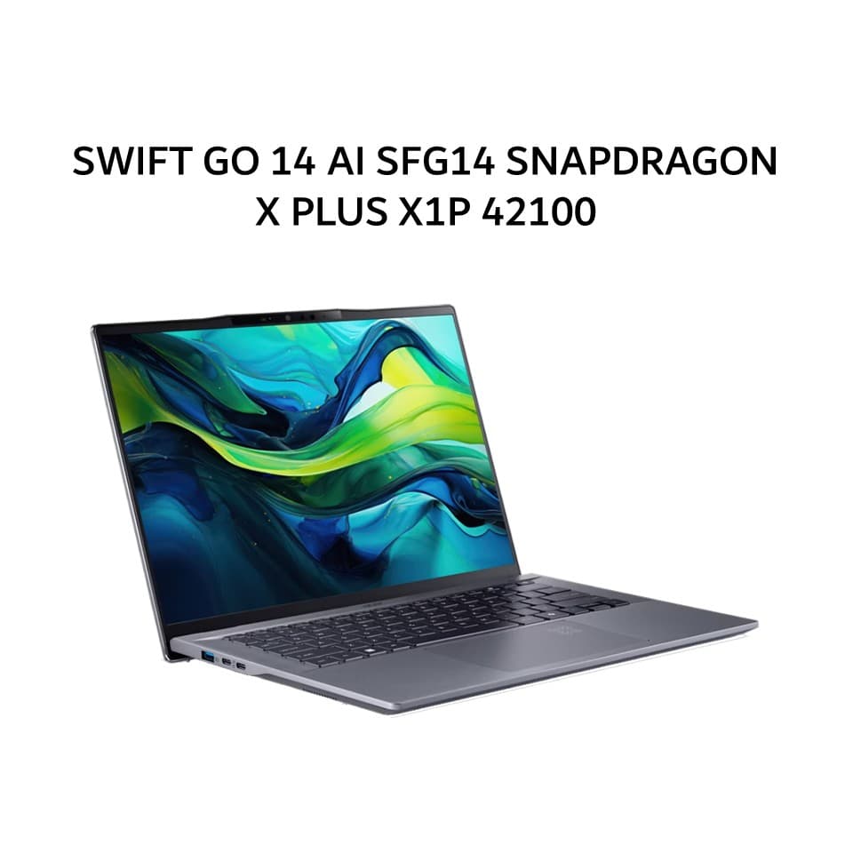 ACER SWIFT GO 14 AI SFG14 SNAPDRAGON X PLUS X1P 42100 16GB 1TB W11+OHS 14.5WUXGA 120HZ 100SRGB GRY -01.X3BG