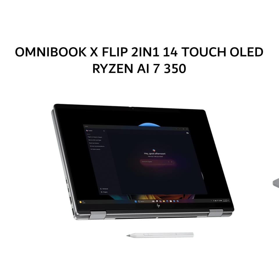 HP OMNIBOOK X FLIP 2IN1 14 TOUCH OLED RYZEN AI 7 350 32GB 1TB W11+OHS+M365 14.0 3K 120HZ 2Y+ADP SLV -FK0888AU