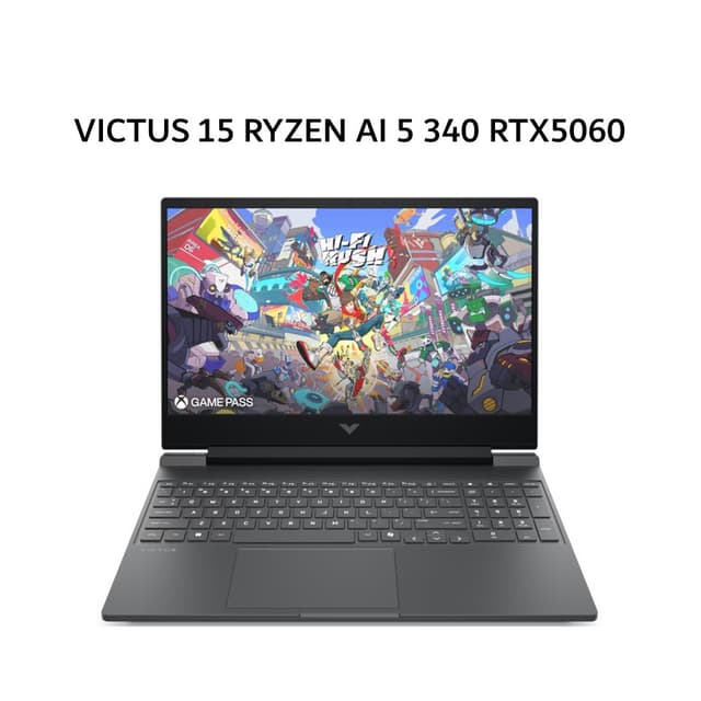 HP VICTUS 15 RYZEN AI 5 340 RTX5060 8GB/ 16GB 1TB W11+OHS+M365B 15.6FHD 144HZ 2Y+2ADP SLV -FB3888AX