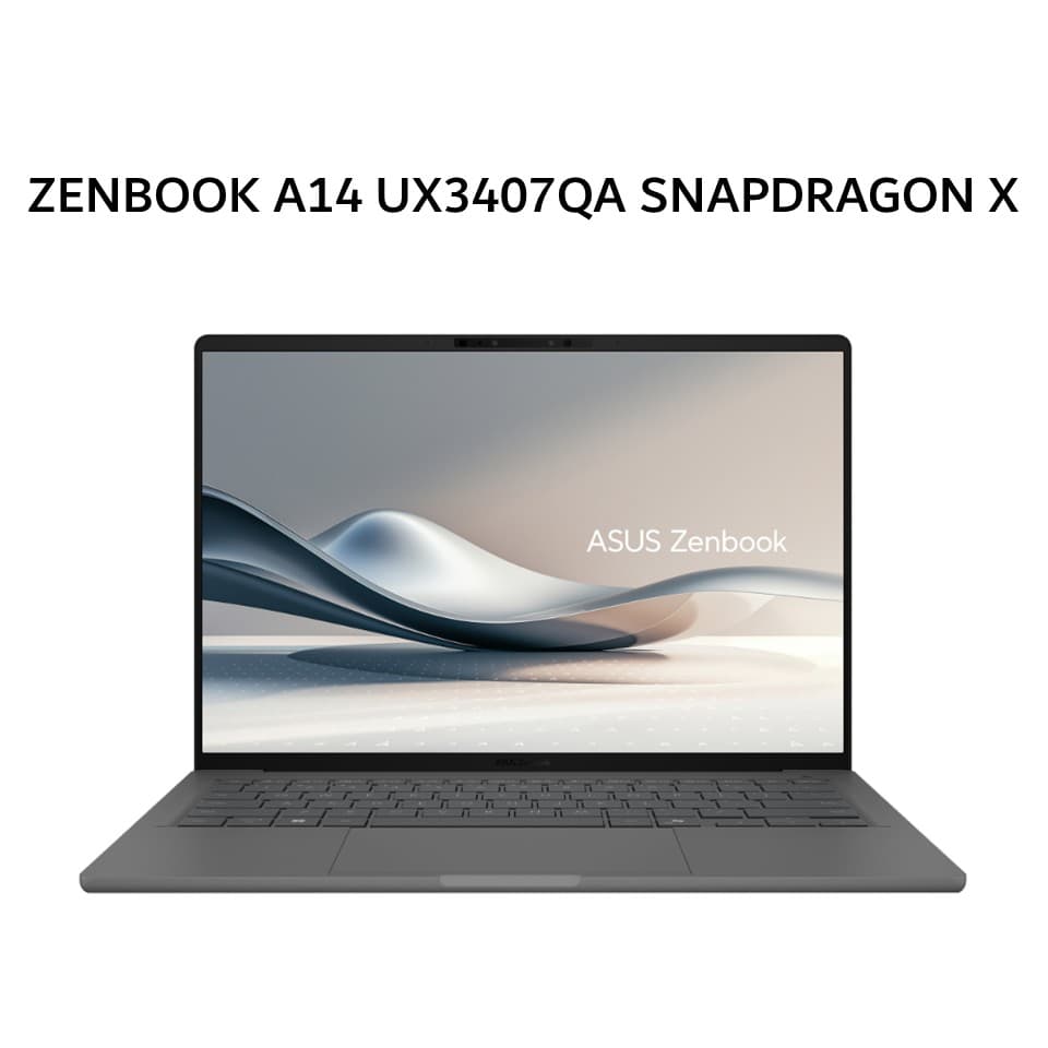 ASUS ZENBOOK A14 UX3407QA SNAPDRAGON X X126100 16GB 512GB W11+OHS+O356 14.0WUXGA IPS GRY -IPSP152M