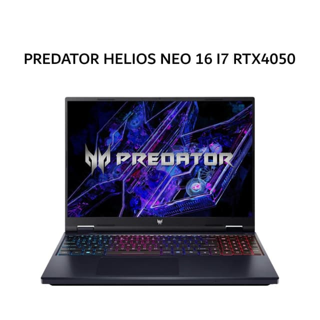 ACER PREDATOR HELIOS NEO 16 I7 14700HX RTX4050 6GB/ 16GB 512GB W11+OHS 16.0WUXGA 180HZ SRGB100 4ZRGB 3Y+ADP BLK -72.74Z8