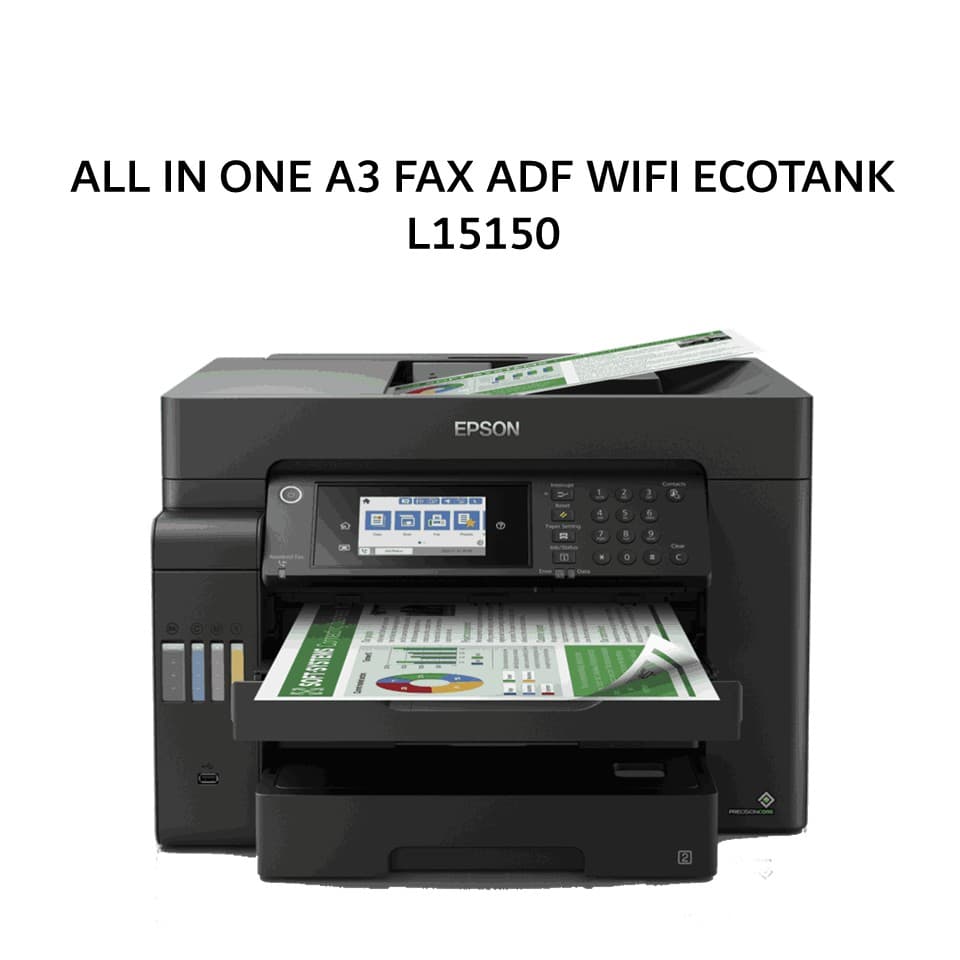 EPSON ALL IN ONE A3 FAX ADF WIFI ECOTANK L15150 TKDN 2Y