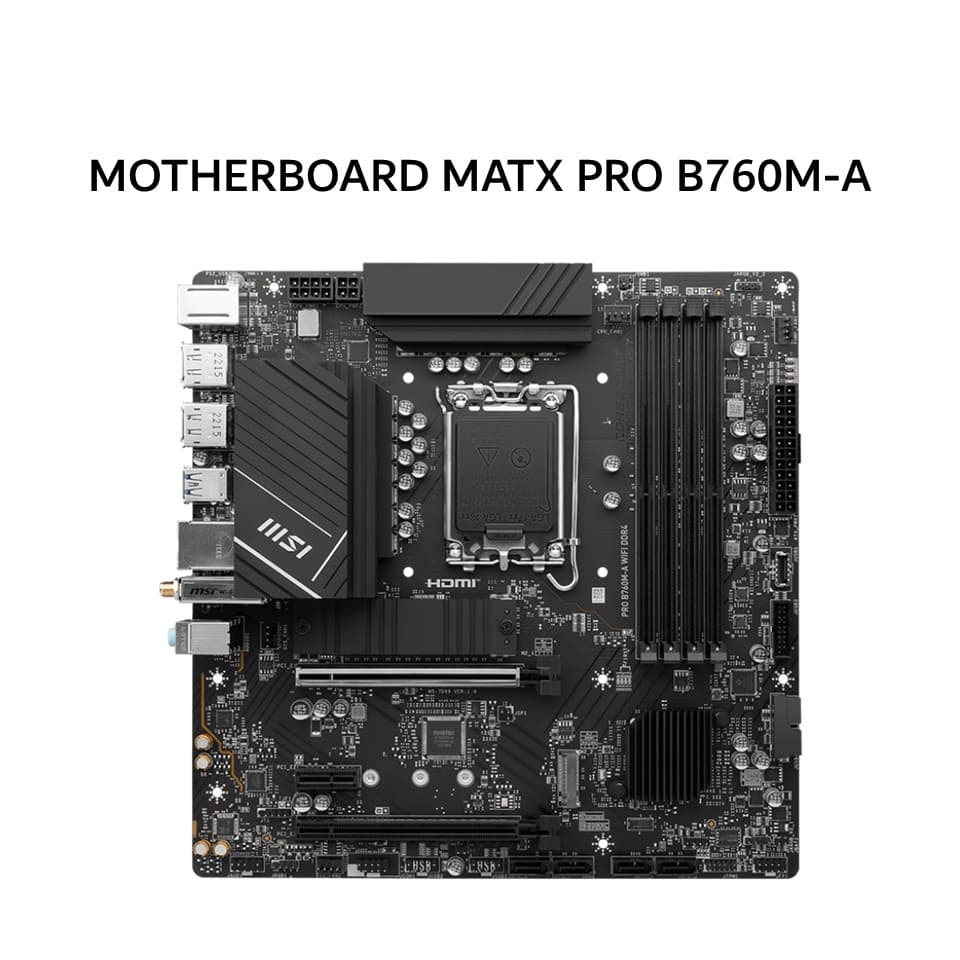 MSI MOTHERBOARD MATX PRO B760M-A WIFI 6E DDR5 LGA1700 /INTEL 3Y
