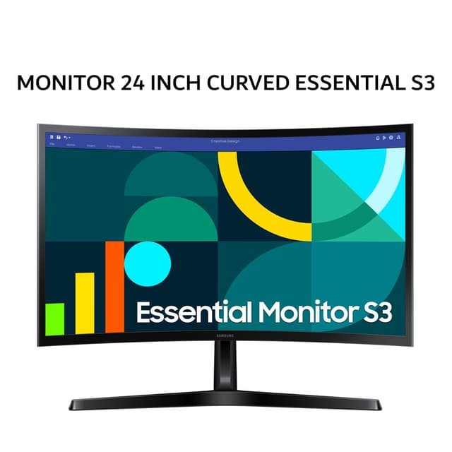 SAMSUNG MONITOR 24 INCH CURVED ESSENTIAL S3 S36GD VA 1800R FHD 1080P 4MS 100HZ 1Y PART + 3Y SERVICE