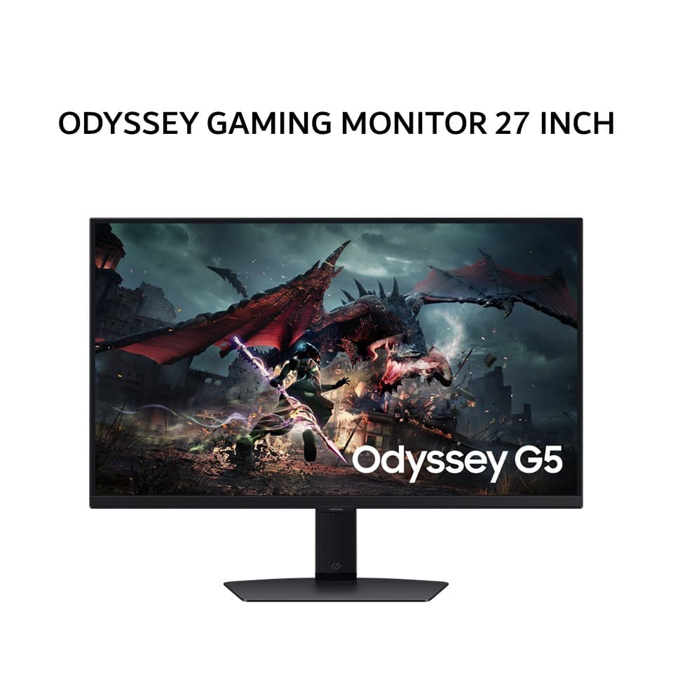 SAMSUNG ODYSSEY GAMING MONITOR 27 INCH G5 G50D IPS QHD 1440P 1MS 180HZ HDR 400 ERGONOMIC 1Y