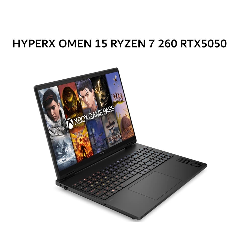 HP HYPERX OMEN 15 RYZEN 7 260 RTX5050 8GB/ 16GB 1TB W11+OHS+M365B 15.3WQXGA 180HZ 100SRGB 4ZRGB 2Y+2ADP BLK -GB0666AX