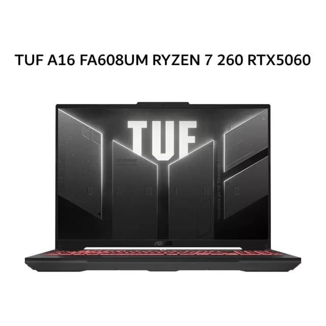 ASUS TUF A16 FA608UM RYZEN 7 260 RTX5060 8GB/ 16GB 512GB W11+OHS+M365B 16.0 WUXGA IPS 165HZ 100SRGB GRY -R7N56J6G-HM