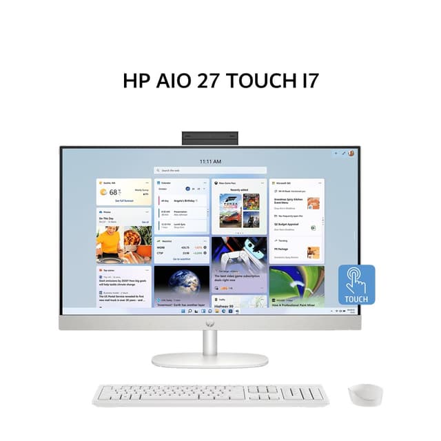 HP AIO 27 TOUCH I7 1355 16GB 1TB W11+OHS 27.0FHD IPS WHT -CR0034D