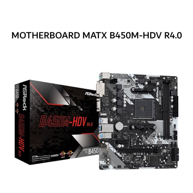 ASROCK MOTHERBOARD MATX B450M-HDV R4.0 DDR4 AM4 /AMD 3Y