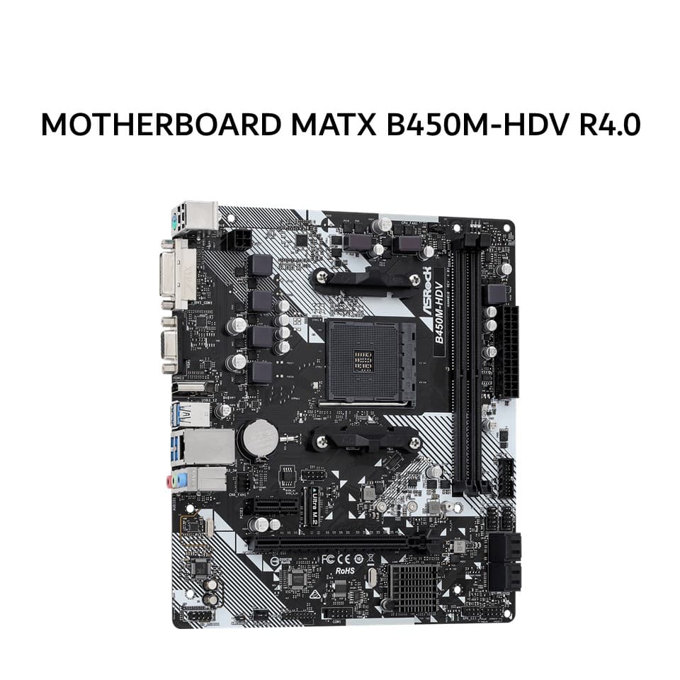 ASROCK MOTHERBOARD MATX B450M-HDV R4.0 DDR4 AM4 /AMD 3Y