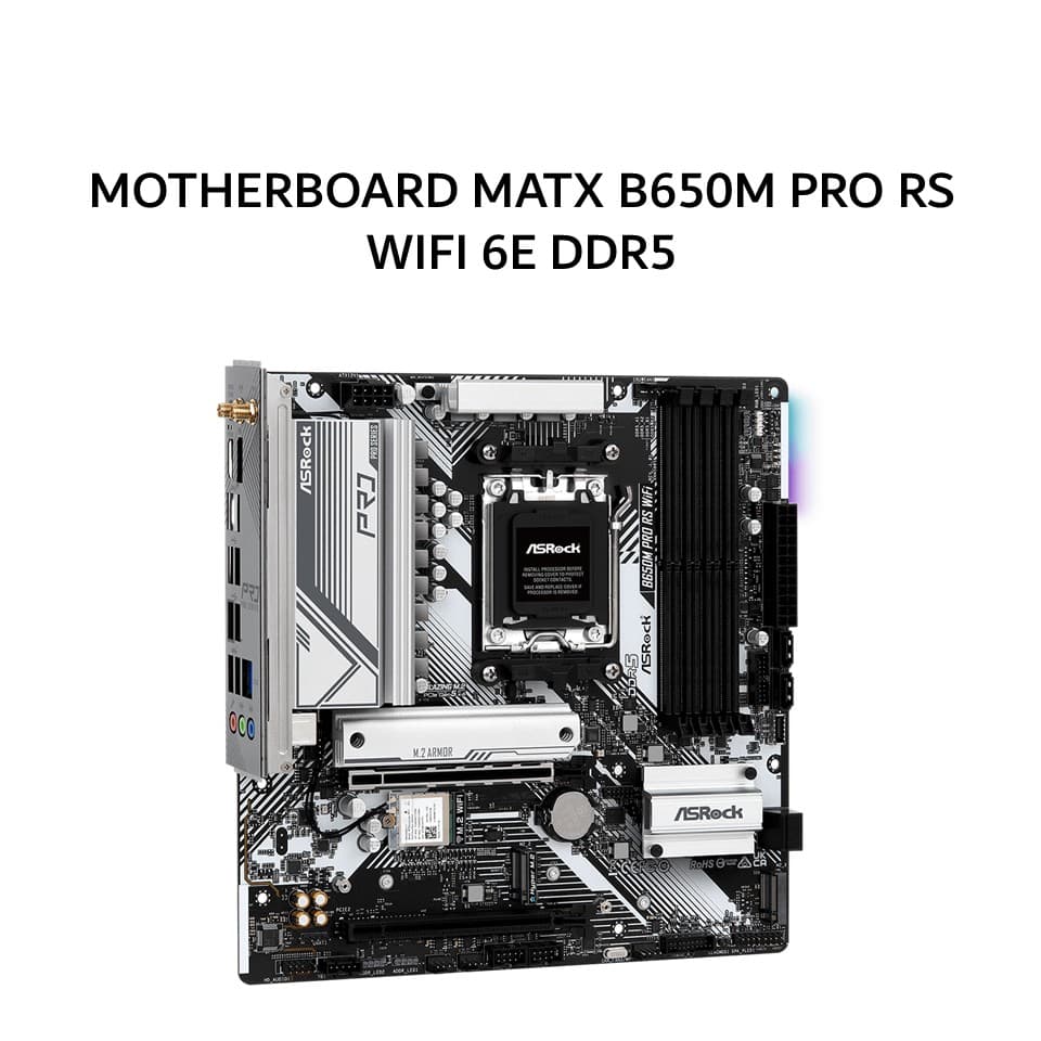 ASROCK MOTHERBOARD MATX B650M PRO RS WIFI 6E DDR5 AM5 /AMD 3Y