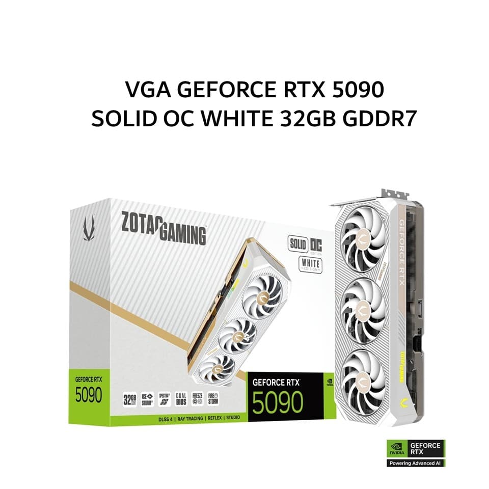 ZOTAC VGA GEFORCE RTX 5090 SOLID OC WHITE 32GB GDDR7 3Y
