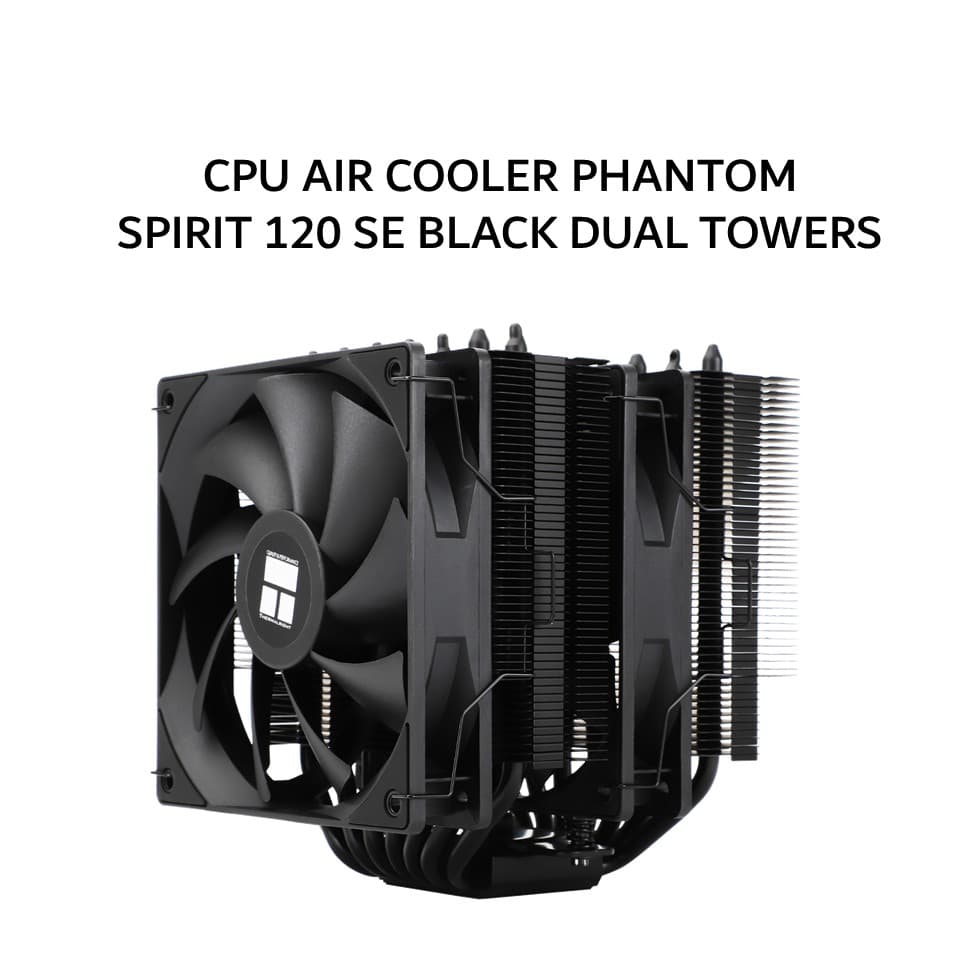 THERMALRIGHT CPU AIR COOLER PHANTOM SPIRIT 120 SE BLACK DUAL TOWERS (2X 120MM BLACK FAN + 7X HEATPIPES) BLACK 3Y