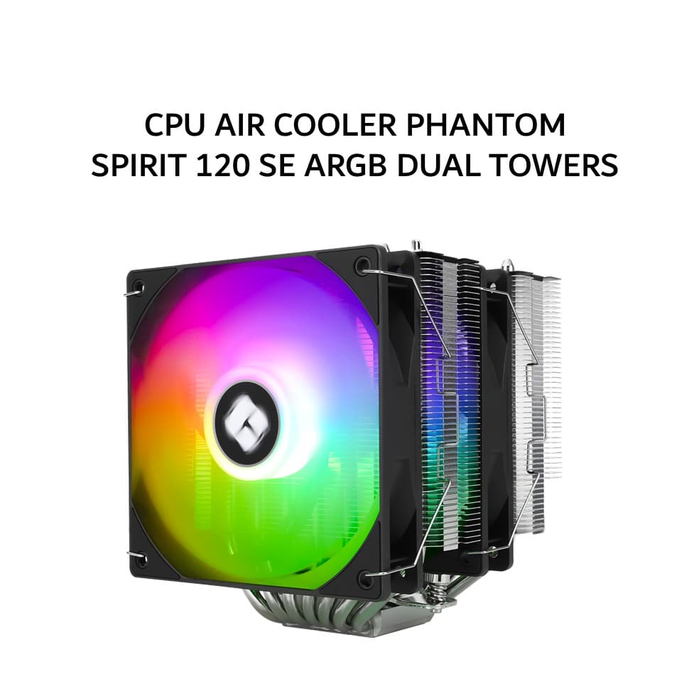 THERMALRIGHT CPU AIR COOLER PHANTOM SPIRIT 120 SE ARGB DUAL TOWERS (2X 120MM ARGB BLACK FAN + 7X HEATPIPES) BLACK 3Y