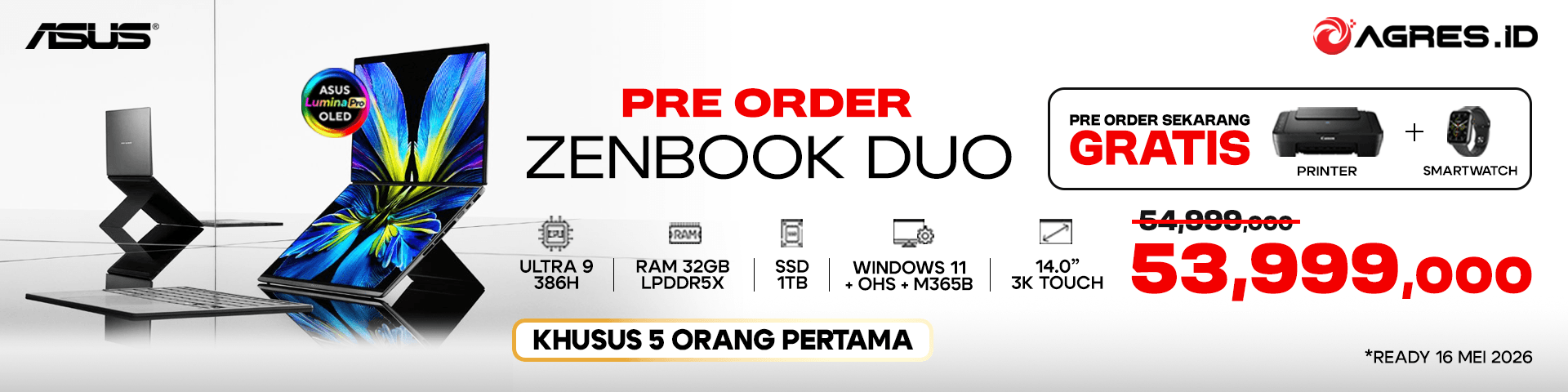 PRE ORDER ASUS ZENBOOK DUO UX8407AA ULTRA 9