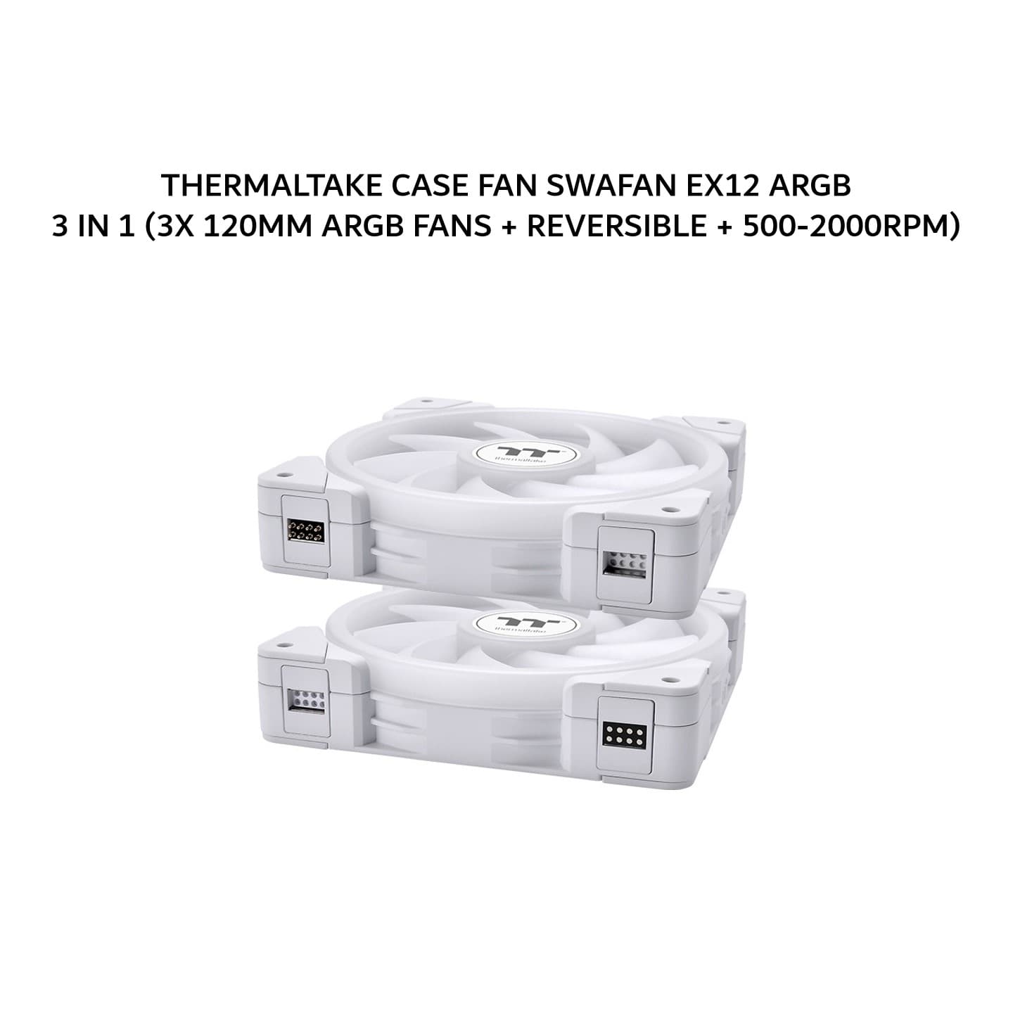 THERMALTAKE CASE FAN SWAFAN EX12 ARGB 3 IN 1 (3X 120MM ARGB FANS + REVERSIBLE + 500-2000RPM) WHITE 2Y