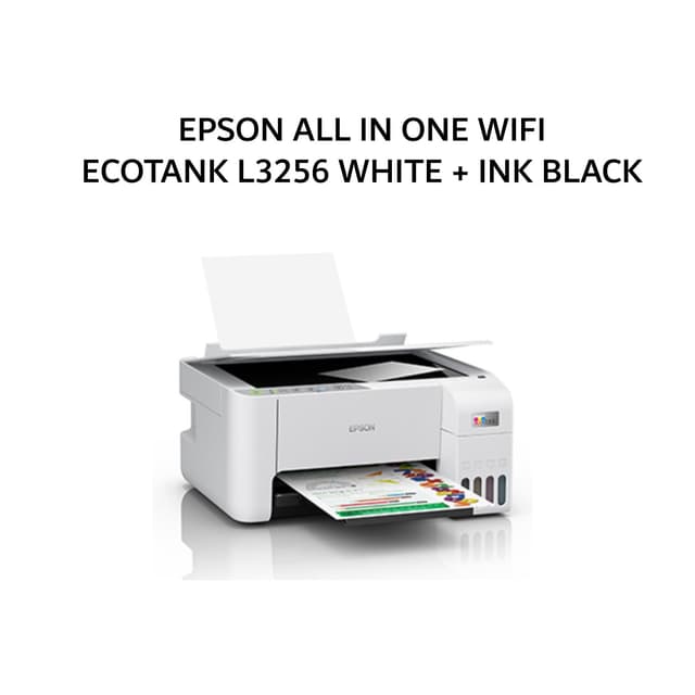 EPSON ALL IN ONE WIFI ECOTANK L3256 WHITE + INK BLACK 2Y