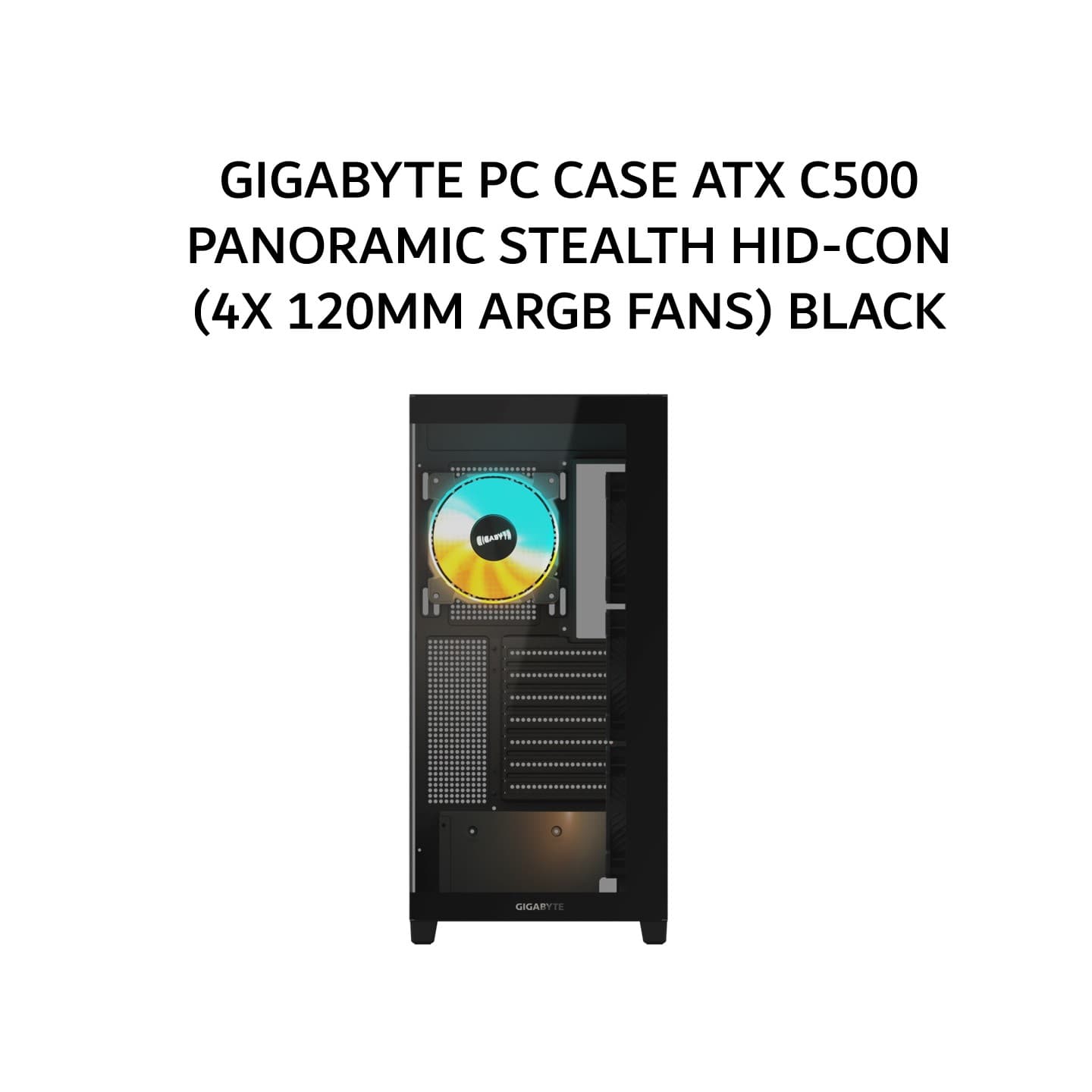 GIGABYTE PC CASE ATX C500 PANORAMIC STEALTH HID-CON (4X 120MM ARGB FANS) BLACK 2Y