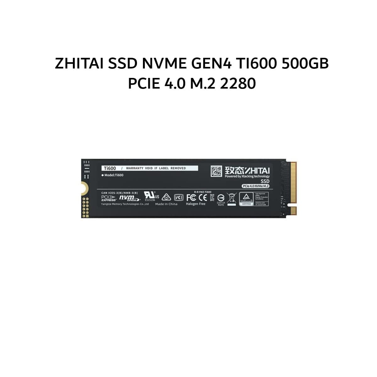 ZHITAI SSD NVME GEN4 TI600 500GB PCIE 4.0 M.2 2280 5Y - UP TO 6000 MB/S (ZTSS2EB05D23MC)