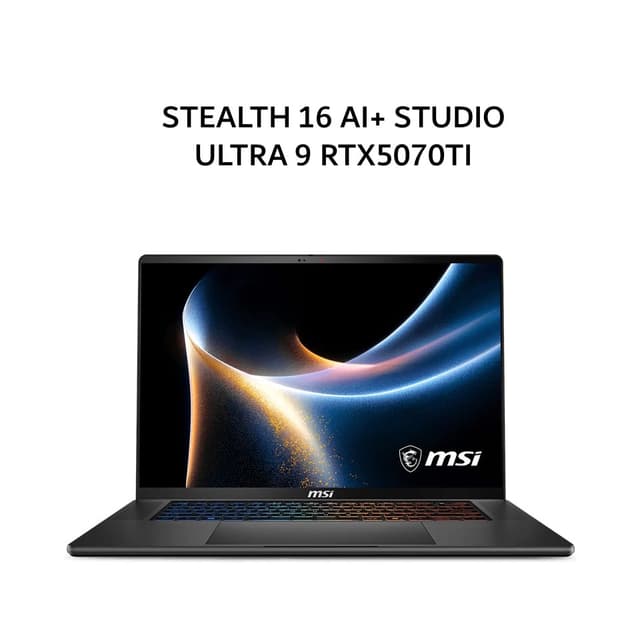 MSI STEALTH 16 AI+ STUDIO ULTRA 9 386H RTX5070TI 12GB/ 32GB 1TB W11+OHS+M365B 16.0UHD+ OLED 240HZ 100DCIP3 3YR BLK