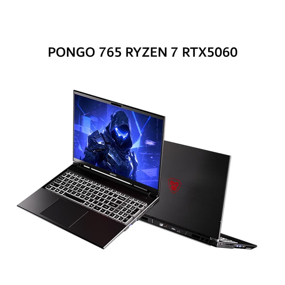 AXIOO PONGO 765 AMD RYZEN 7 255 RTX5060 8GB/ 16GB 512GB DOS 16.0FHD+ IPS 165HZ BLK