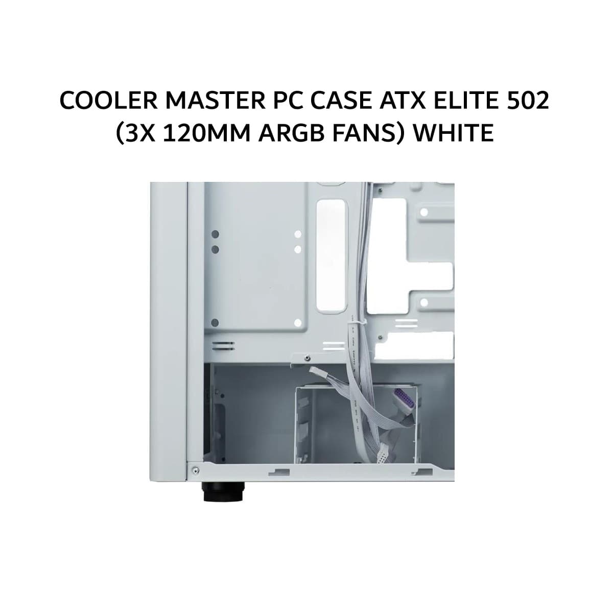 COOLER MASTER PC CASE ATX ELITE 502 (3X 120MM ARGB FANS) WHITE 2Y