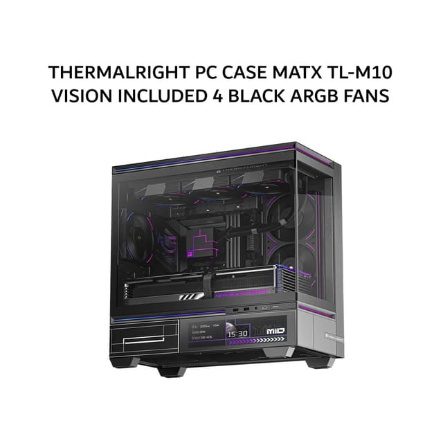 THERMALRIGHT PC CASE MATX TL-M10 VISION (9.16 INCH LCD) INCLUDED 4 BLACK ARGB FANS BLACK 1Y