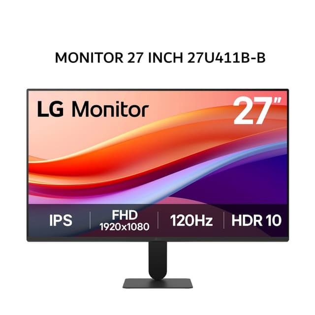 LG MONITOR 27 INCH 27U411B-B IPS FHD 1080P 1MS HDR 10 144HZ 4 SIDE BORDERLESS
