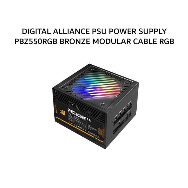 DIGITAL ALLIANCE PSU POWER SUPPLY PBZ550RGB (550W) 80+ BRONZE MODULAR CABLE RGB BLACK 2Y