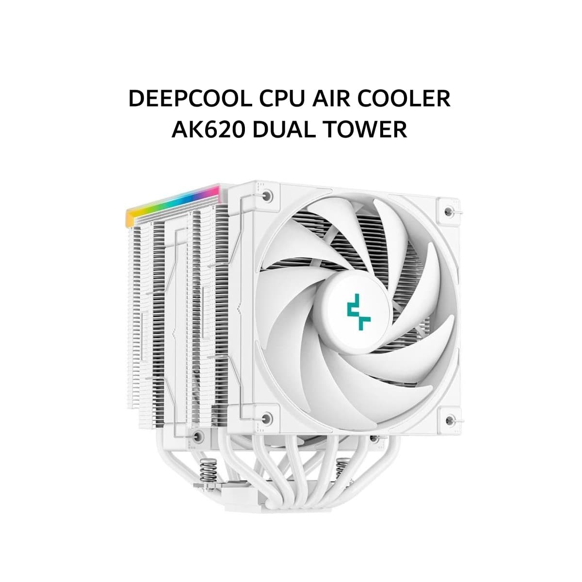 DEEPCOOL CPU AIR COOLER AK620 DUAL TOWER (2X 120MM FAN + 6 HEATPIPES ) WHITE 1Y