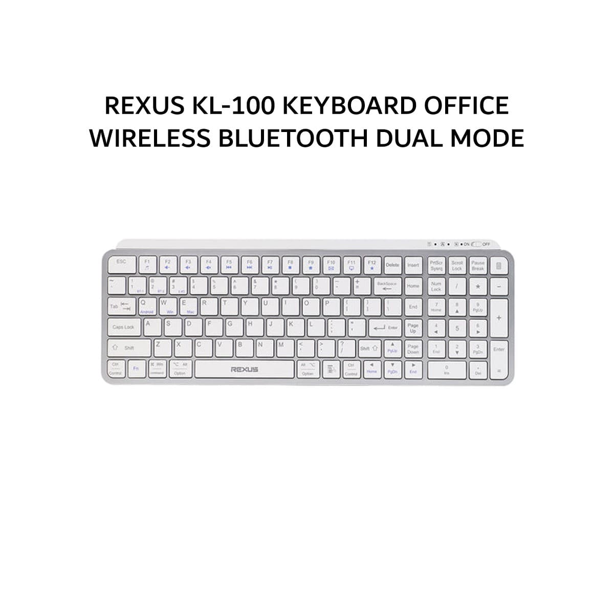 REXUS KL100 / KL-100 KEYBOARD OFFICE WIRELESS BLUETOOTH DUAL MODE - SILVER